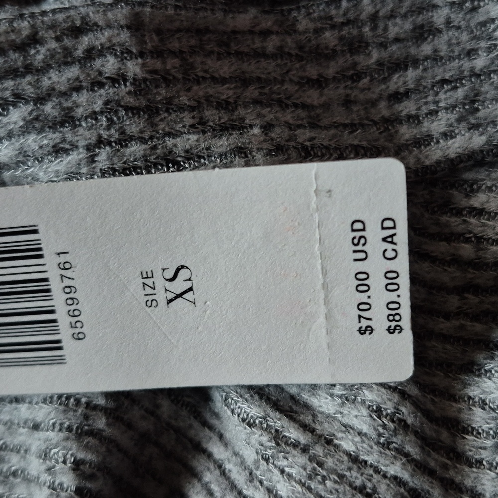 Anthropologie Amadi Rocio Faux Wrap Top Sz.XS NWT Grey - Picture 7 of 10